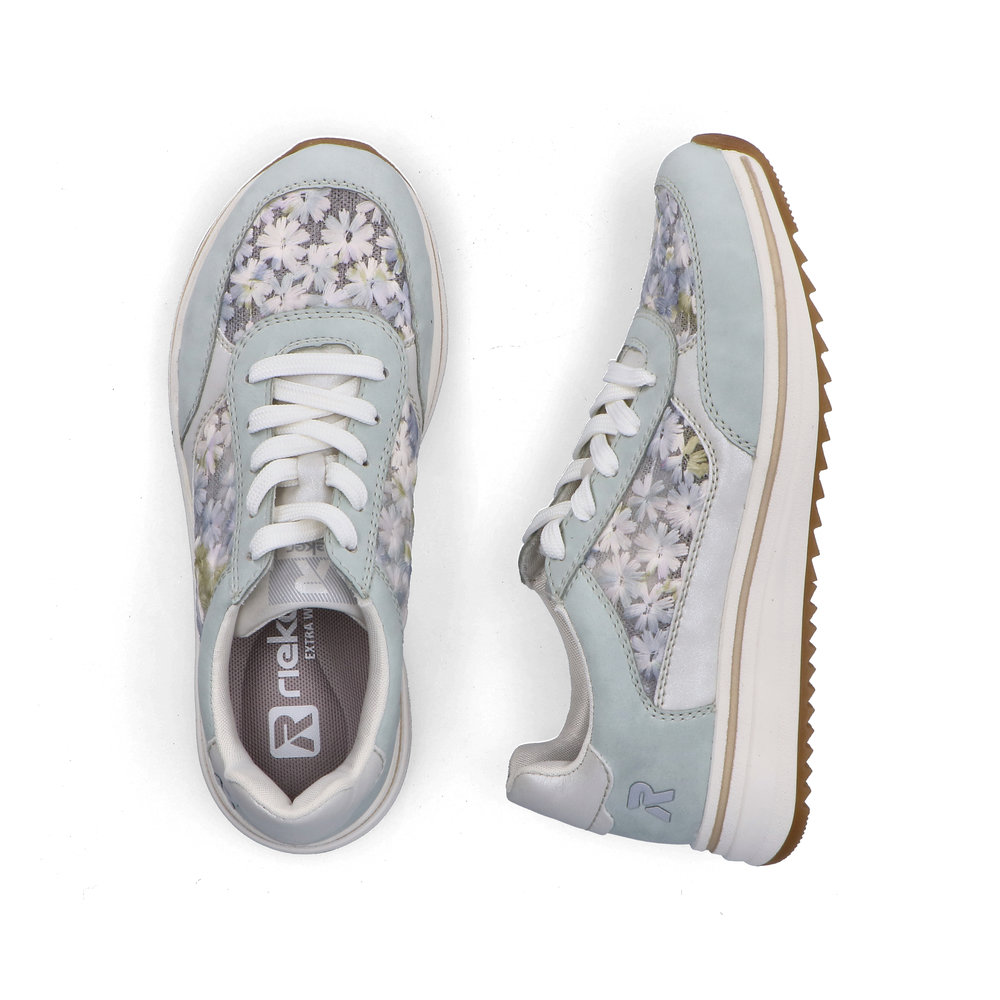 detail RIEKER L5812-91 modré dámske kožené tenisky s krásnym vzorom, Antistress