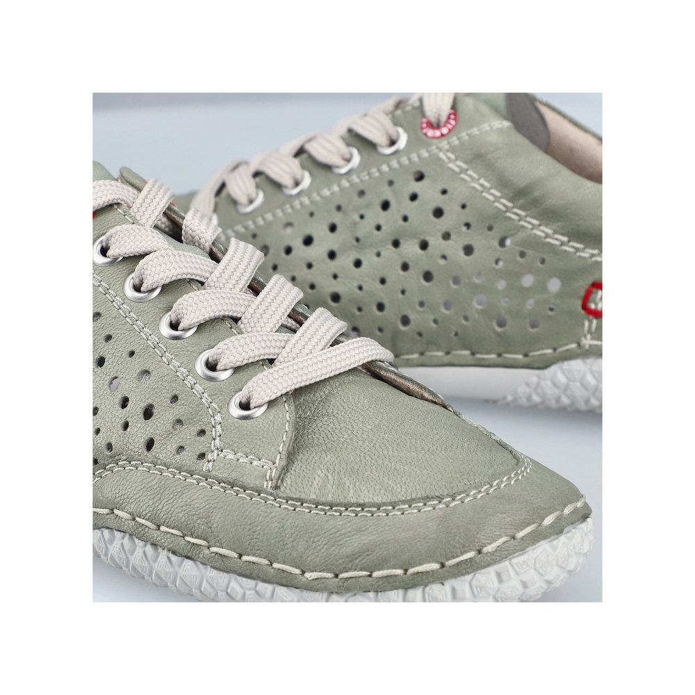 detail RIEKER 43651-52 zelené dámske letné kožené priedušné tenisky, Antistress