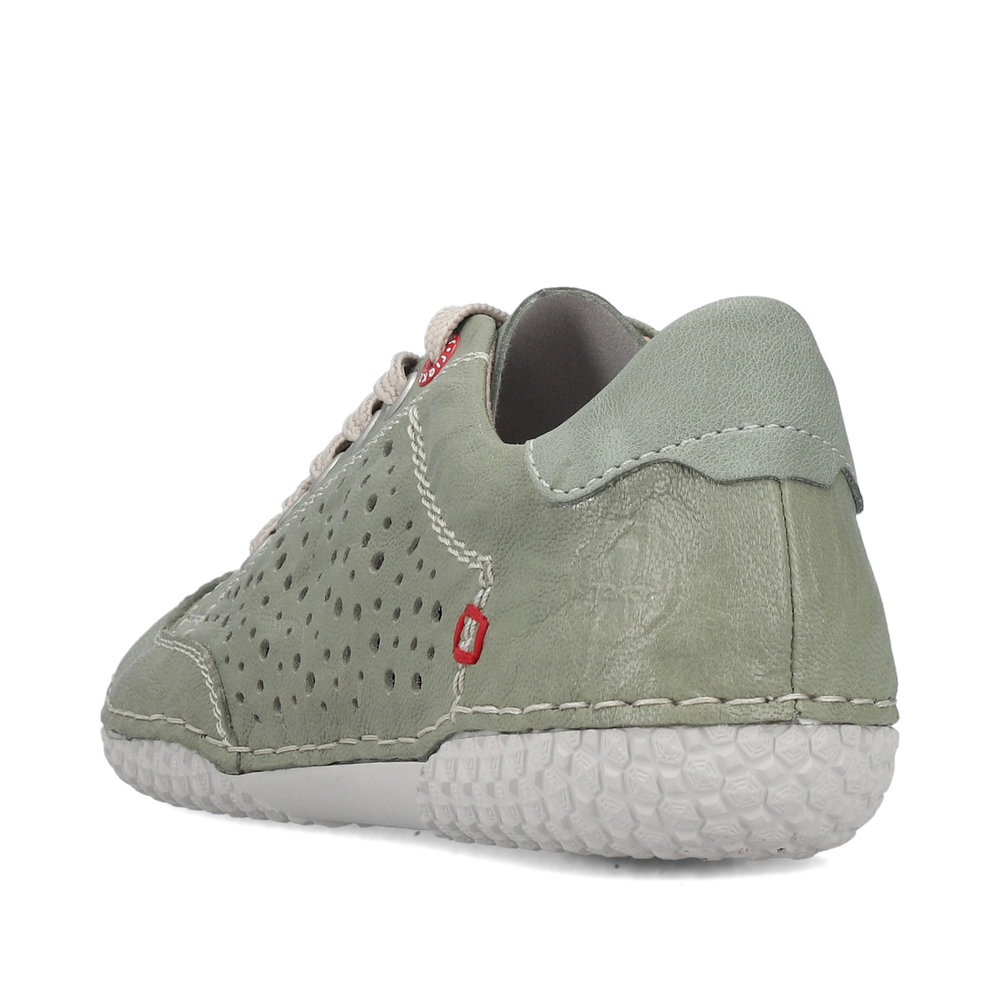 detail RIEKER 43651-52 zelené dámske letné kožené priedušné tenisky, Antistress