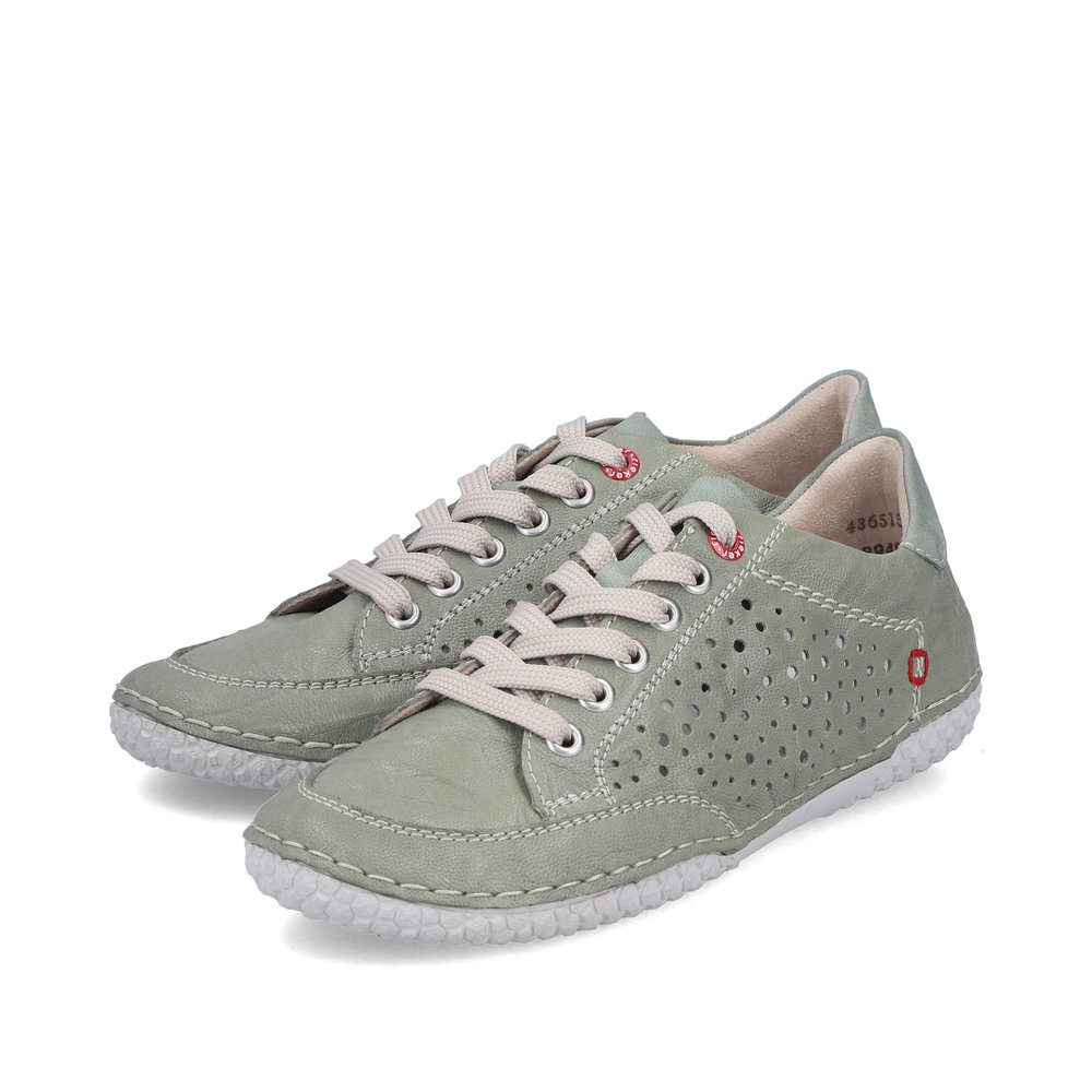 detail RIEKER 43651-52 zelené dámske letné kožené priedušné tenisky, Antistress