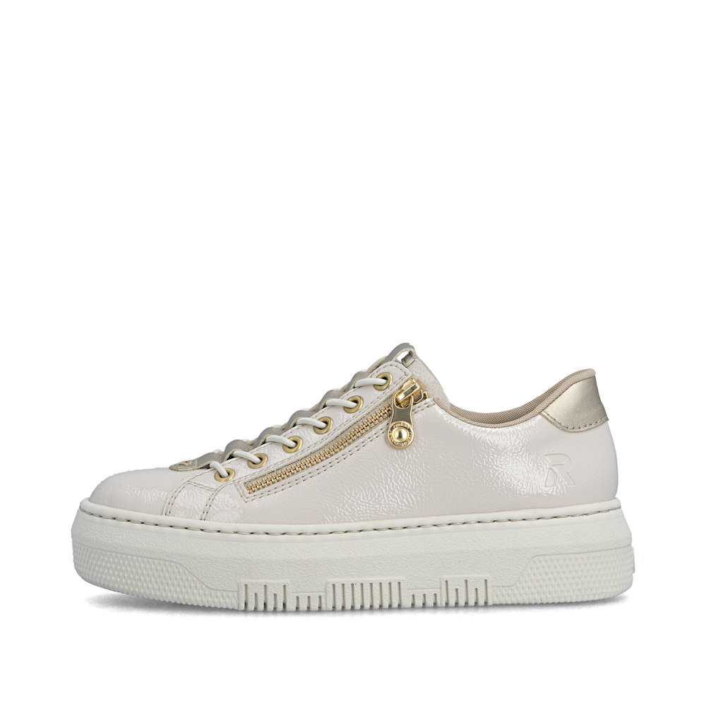 detail RIEKER M1953-80 béžové dámske Antistress tenisky, moderný vzhľad do mesta