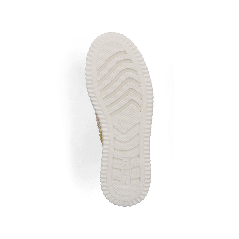 detail RIEKER N9919-91 dámske béžové módne tenisky so vzorom, priedušný materiál