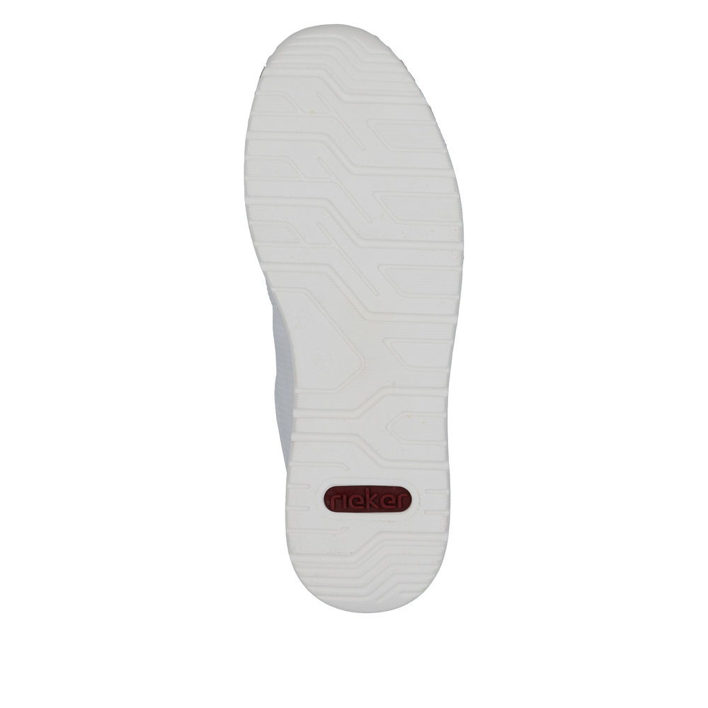 detail RIEKER N5127-80 biele dámske kožené moderné tenisky, Antistress podrážka