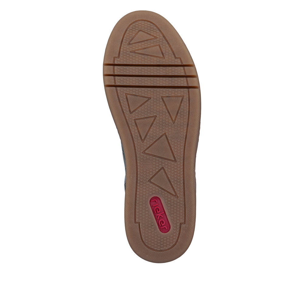detail RIEKER M7601-00 čierne dámske tenisky na 3 cm platforme, moderné a pohodlné