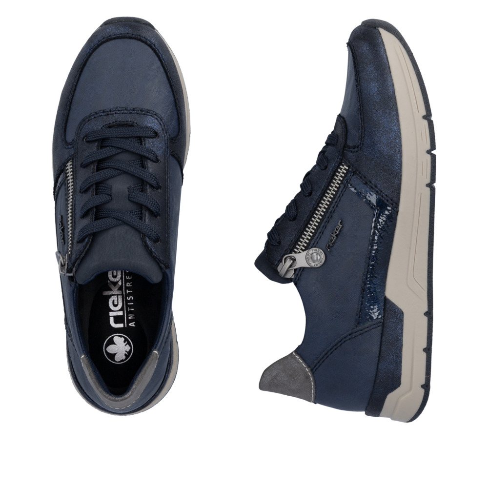 detail RIEKER 58902-14 modré dámske tenisky, Antistress podrážka pre väčšie pohodlie
