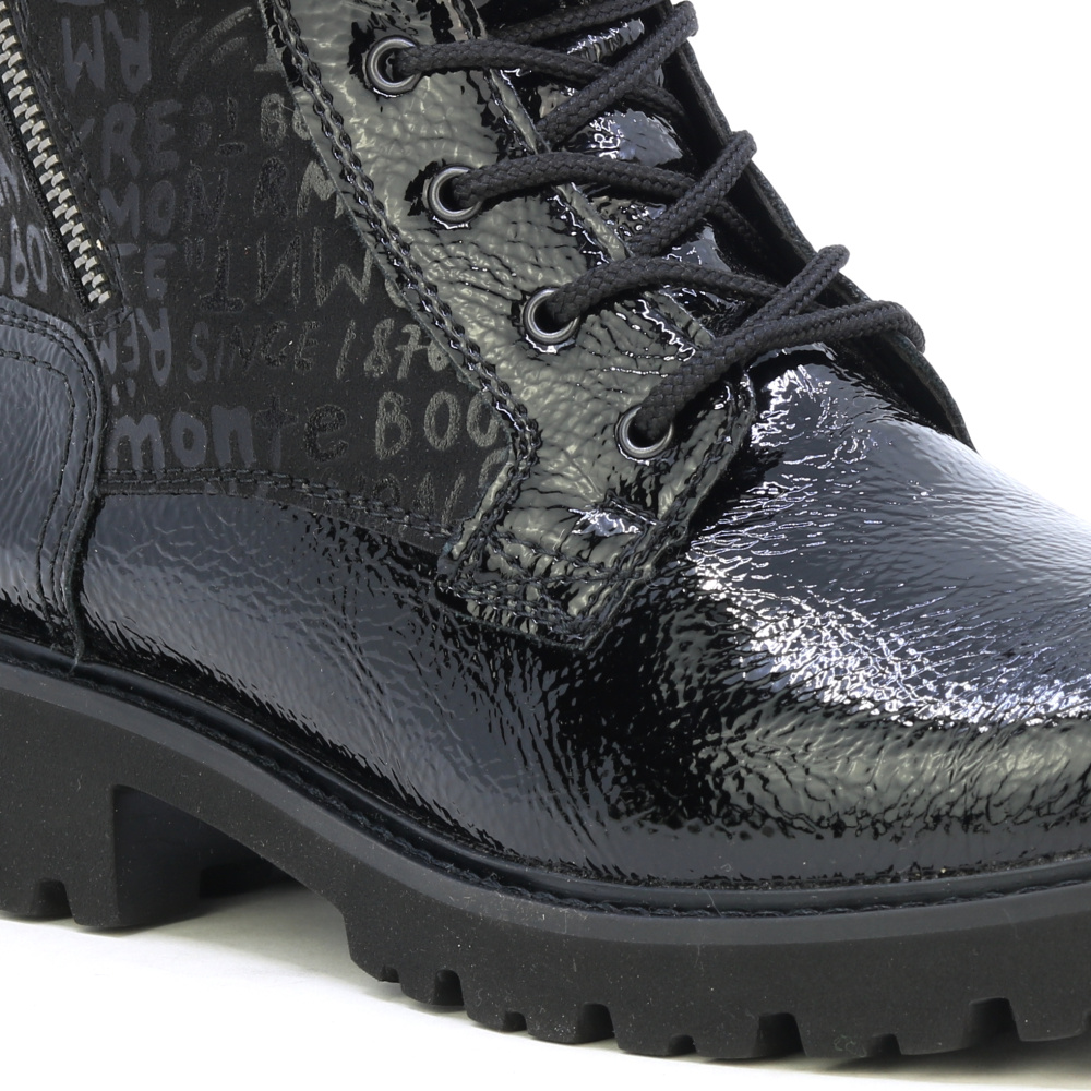 detail RIEKER Remonte D8659-03 černá dámská zimní kotníková obuv