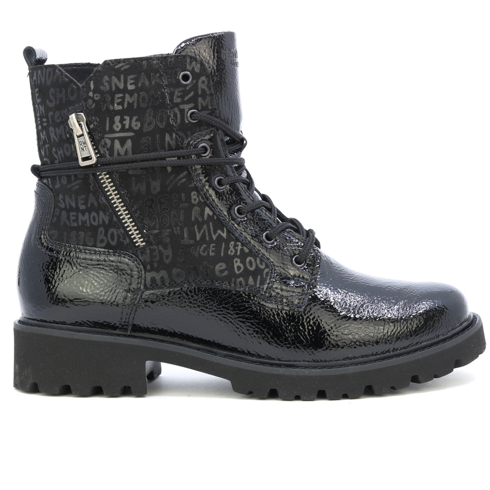 detail RIEKER Remonte D8659-03 černá dámská zimní kotníková obuv