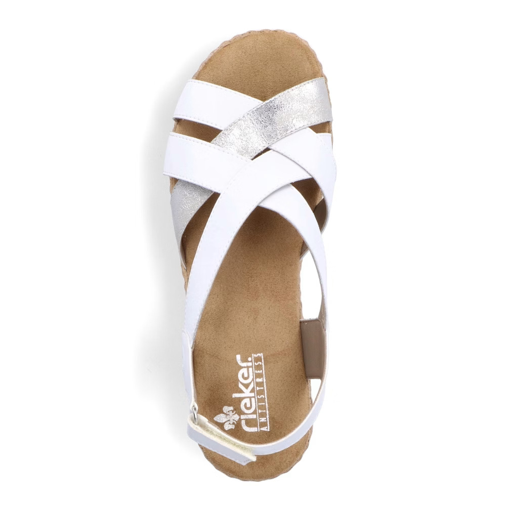 detail RIEKER V0279-80 bílé dámské sandály