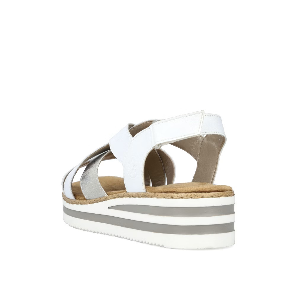 detail RIEKER V0279-80 bílé dámské sandály