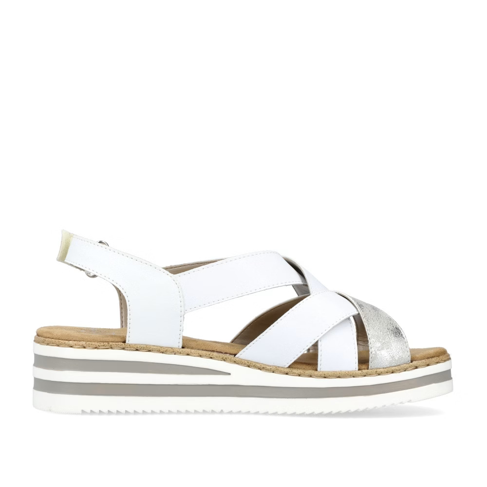 detail RIEKER V0279-80 bílé dámské sandály