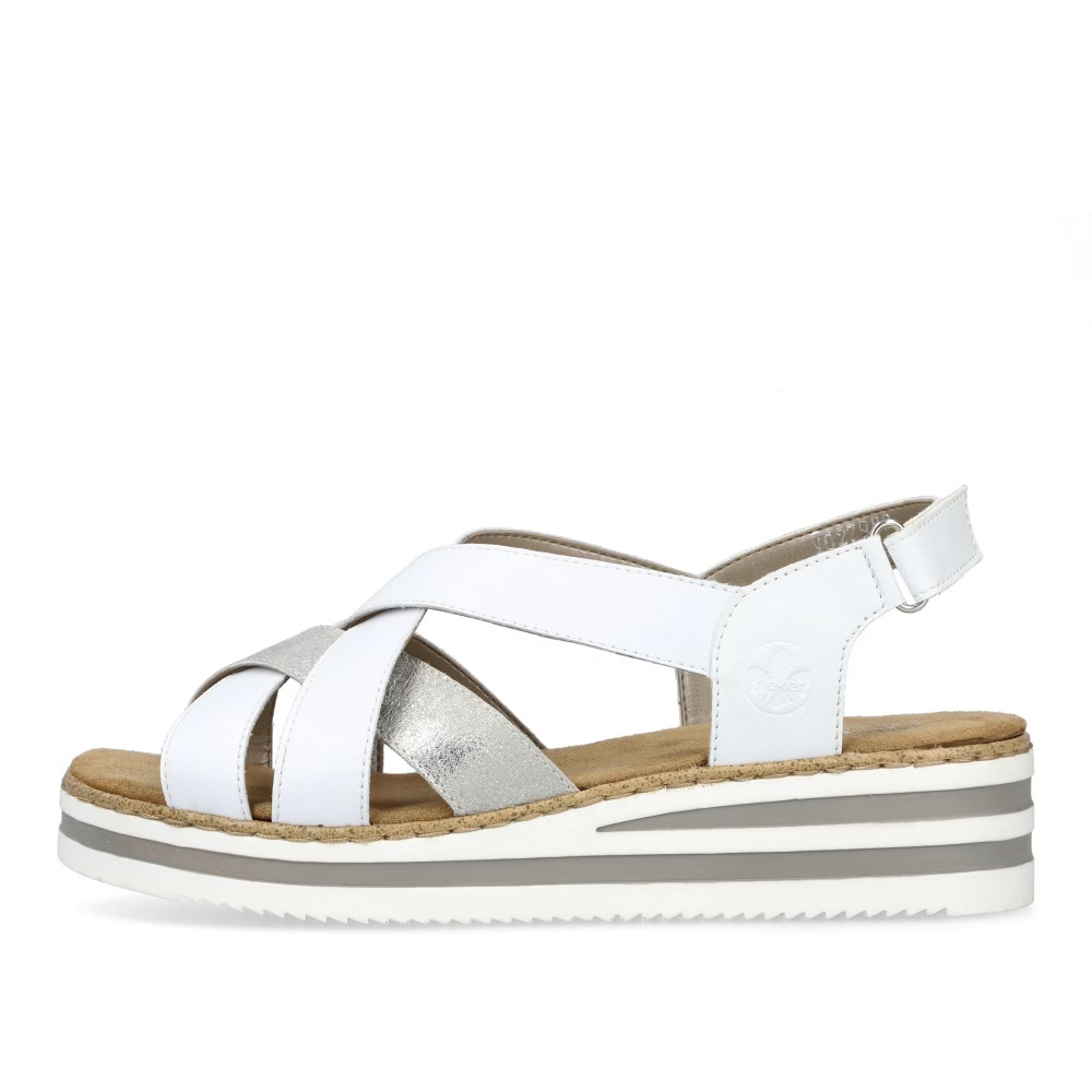 detail RIEKER V0279-80 bílé dámské sandály