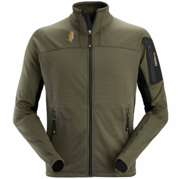 SNICKERS Mikrofleece Zip Stretch olivová pánská celoroční funkční mikina