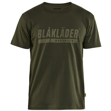 BLAKLADER Sweden Logo olivové pánske tričko, 100 % bavlna, pohodlné a priedušné