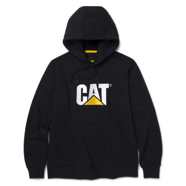 CATERPILLAR TM Hooded čierna pánska mikina s kapucňou a logom CAT