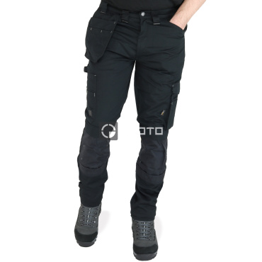 TOWORKFOR Holster čierne pánske ľahké pracovné nohavice s výstužou Cordura®