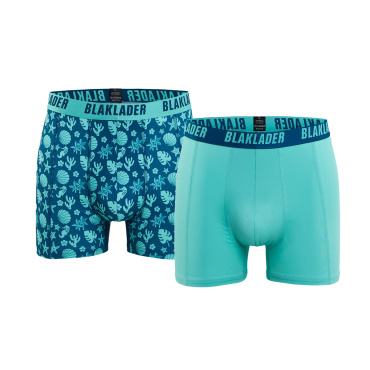 BLAKLADER zelené pánske boxerky cotton stretch, 2 ks v balení, letný vzor