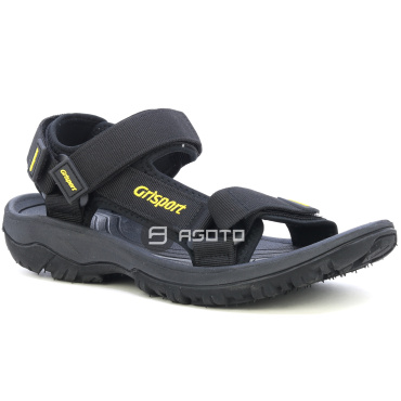 GRISPORT Sasso 60 čierne pánske outdoorové sandále, odolné v teréne a mimoriadne