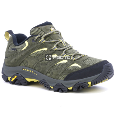 MERRELL Moab 3 GTX olivová pánska kožená outdoorová obuv, Gore-Tex® membrána