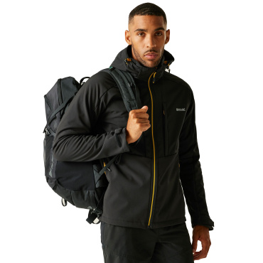 REGATTA Hewitts čierna pánska outdoorová bunda do náročných podmienok, vodný stĺ