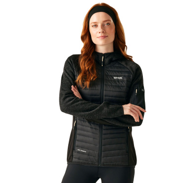 REGATTA Newhill Hybrid čierna dámska outdoorová bunda, pohodlná na celoročné nos