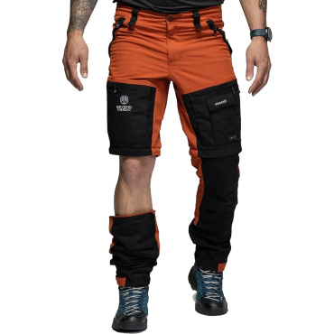 Beyond Nordic Sweden Zip-Off oranžové pánské outdoor kalhoty 2v1 Teflon EcoElite