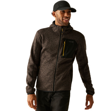 REGATTA Newhill hnedá pánska outdoorová mikina s kapucňou, funkčná a pohodlná