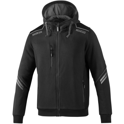SPARCO Tech Hooded Full Zip černá pánská mikina/bunda