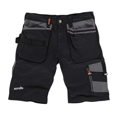 SCRUFFS Trade Short Black černé pánské profi pracovní kraťasy