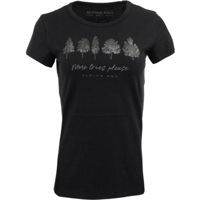 ALPINE PRO Aloba černé dámské triko 100% Ba