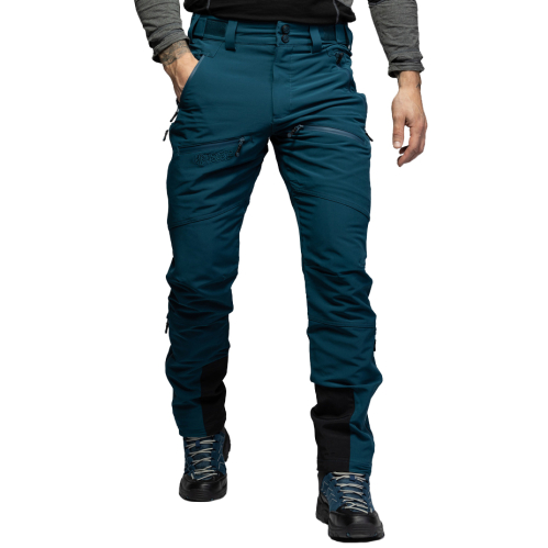 Beyond Nordic Sweden modré pánské softshell kalhoty Teflon EcoElite® RECCO