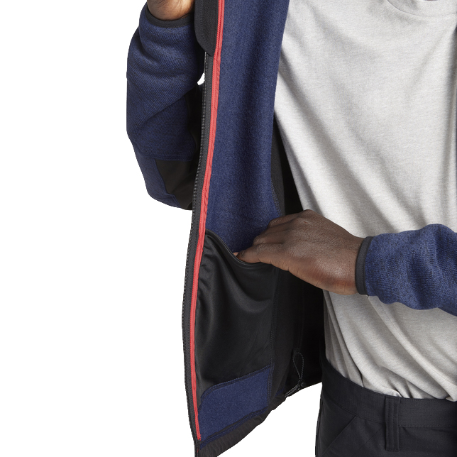 detail DIADORA Chicago modrá pánská pletená bunda