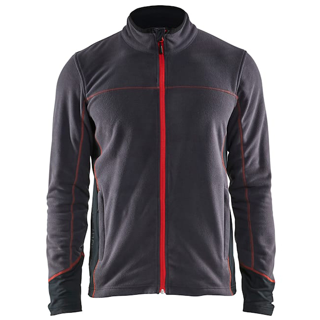 detail BLAKLADER Sweden Super Light Fleece šedá pánská mikina