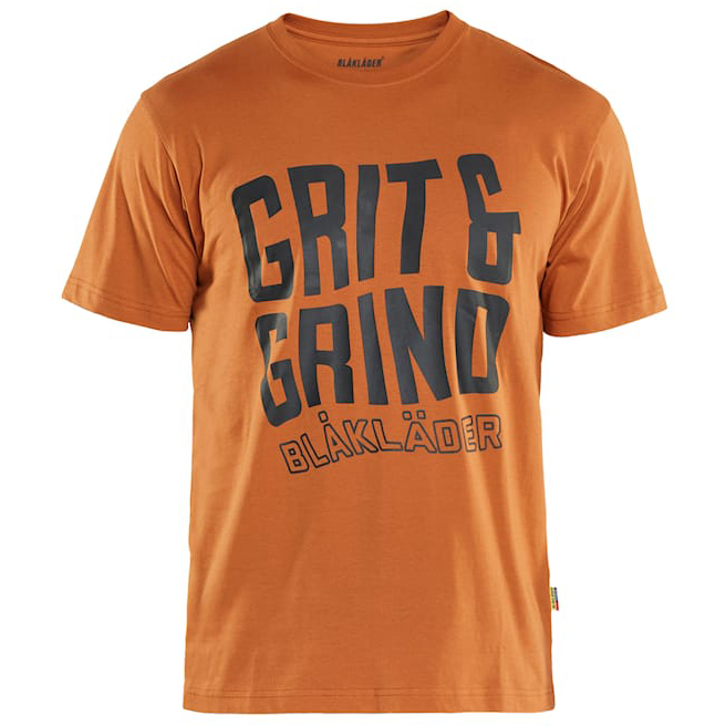 detail BLAKLADER Sweden Grit oranžové pánské profi triko 100% Ba