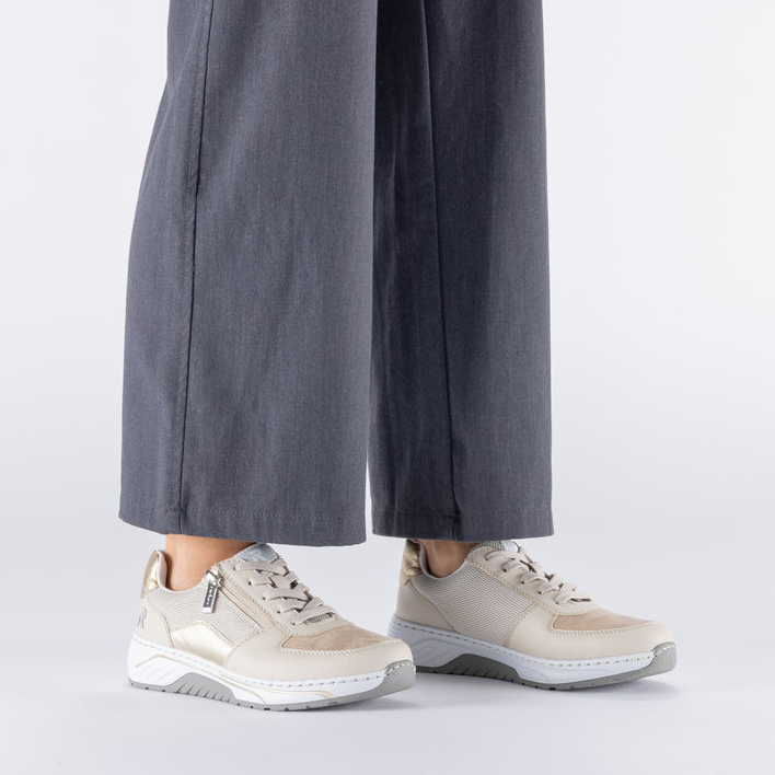 detail RIEKER 53101-60 béžové dámske pohodlné a vzdušné tenisky do mesta