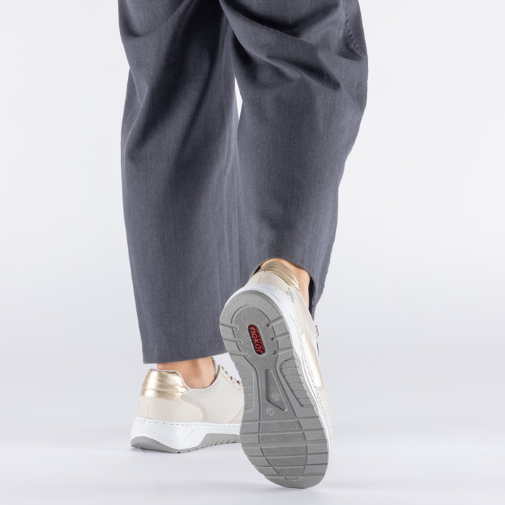 detail RIEKER 53101-60 béžové dámske pohodlné a vzdušné tenisky do mesta