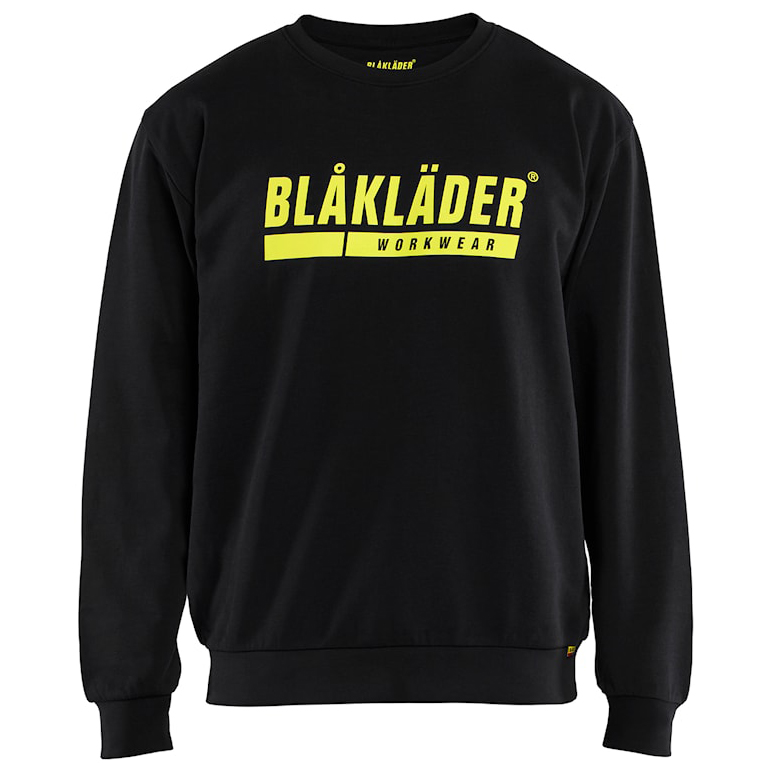 detail BLAKLADER Sweden čierna pánska pracovná mikina 100 % bavlna pohodlná