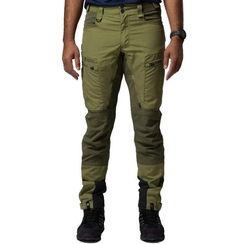 detail Beyond Nordic Sweden pánske zelené outdoorové nohavice stretch pohodlné vodoodpu