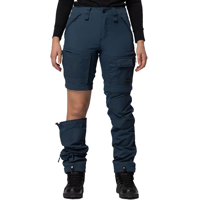 detail Beyond Nordic Sweden Zip-Off modré dámske outdoorové nohavice 2v1 Teflon EcoElit