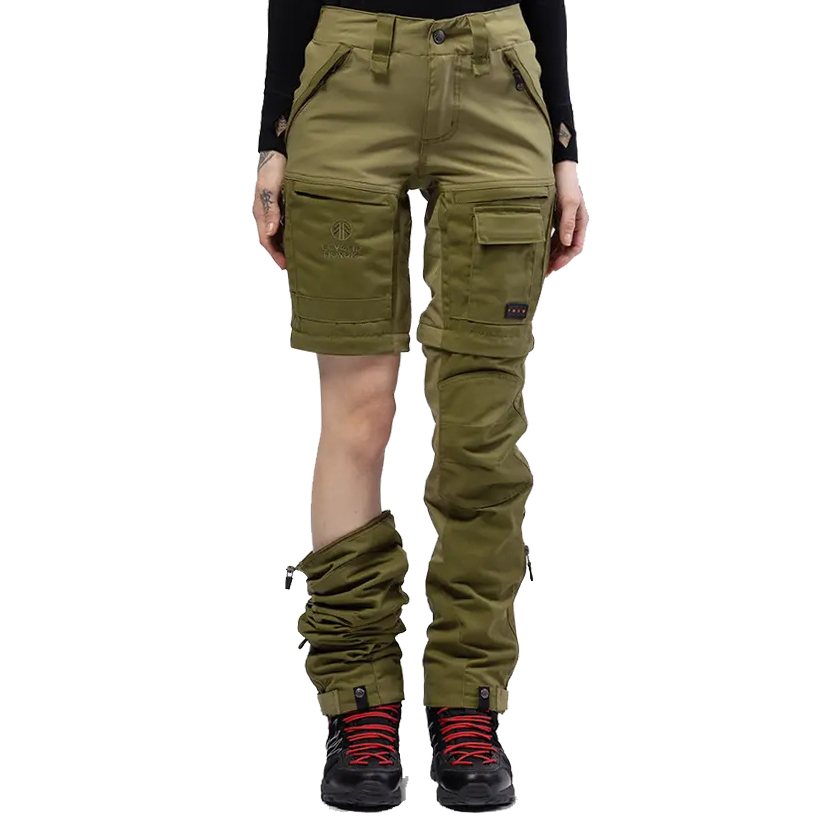 detail Beyond Nordic Zip-Off zelené dámské outdoor kalhoty 2v1 Teflon EcoElite®