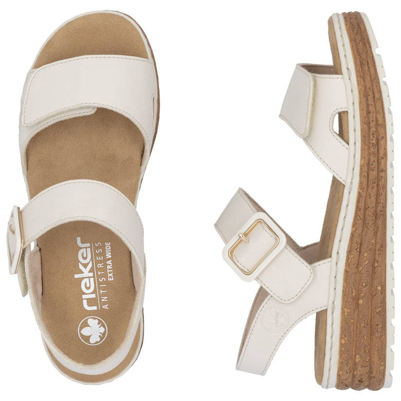 detail RIEKER 62760-60 béžové dámské sandály