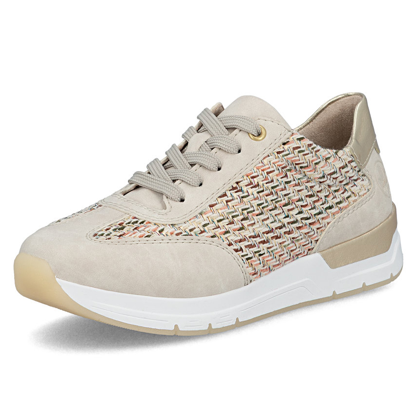 detail RIEKER 58906-91 béžové moderné dámske tenisky, pohodlné, Antistress
