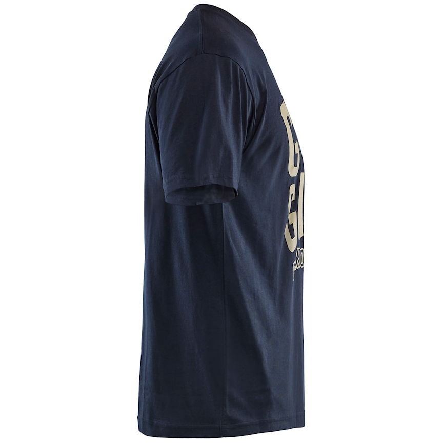 detail BLAKLADER Sweden Grit modré pánské profi triko 100% Ba