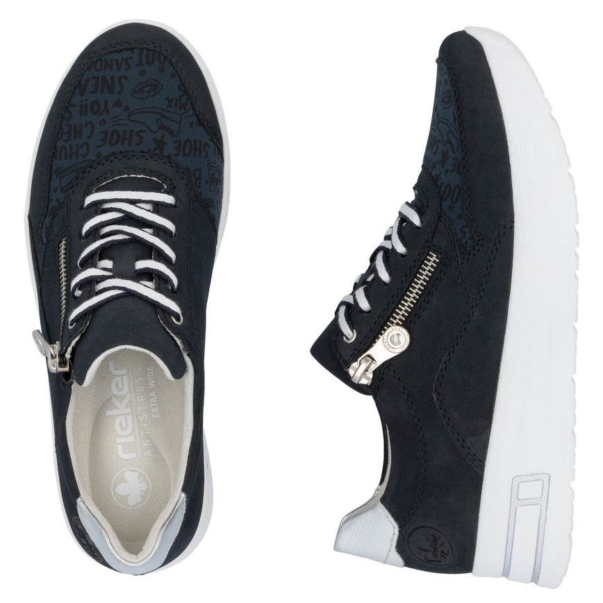 detail RIEKER N8114-14 modré dámské tenisky