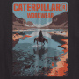 nahlad CATERPILLAR Cowboy čierne pánske tričko, pohodlné, moderné, krásna potlač CAT