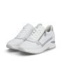 nahlad RIEKER N9301-80 biele dámske kožené tenisky s technológiou Antistress