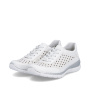 nahlad RIEKER L3217-80 biele dámske kožené tenisky, priedušné, Antistress podrážka