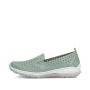 nahlad RIEKER L32F4-52 zelené dámske kožené letné mokasíny s podrážkou Antistress