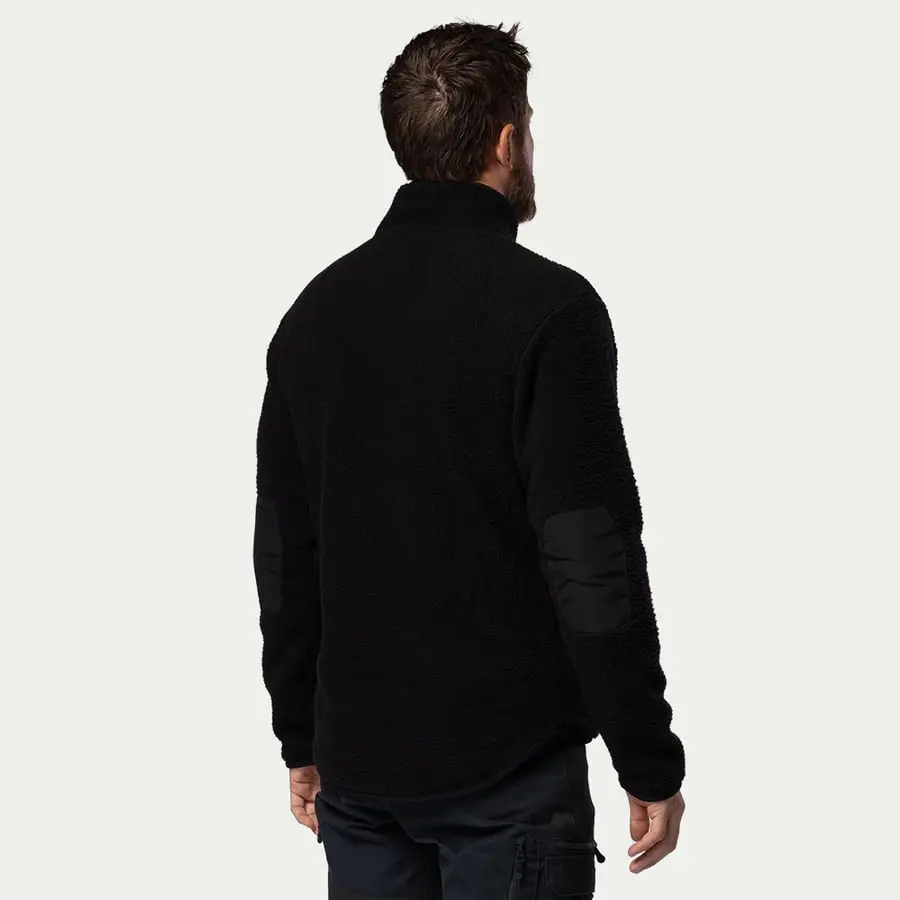 detail Beyond Nordic Sweden Teddy černá pánská hřejivá bunda