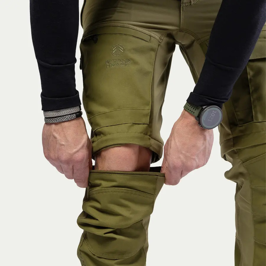 detail Beyond Nordic Zip-Off zelené pánské outdoor kalhoty