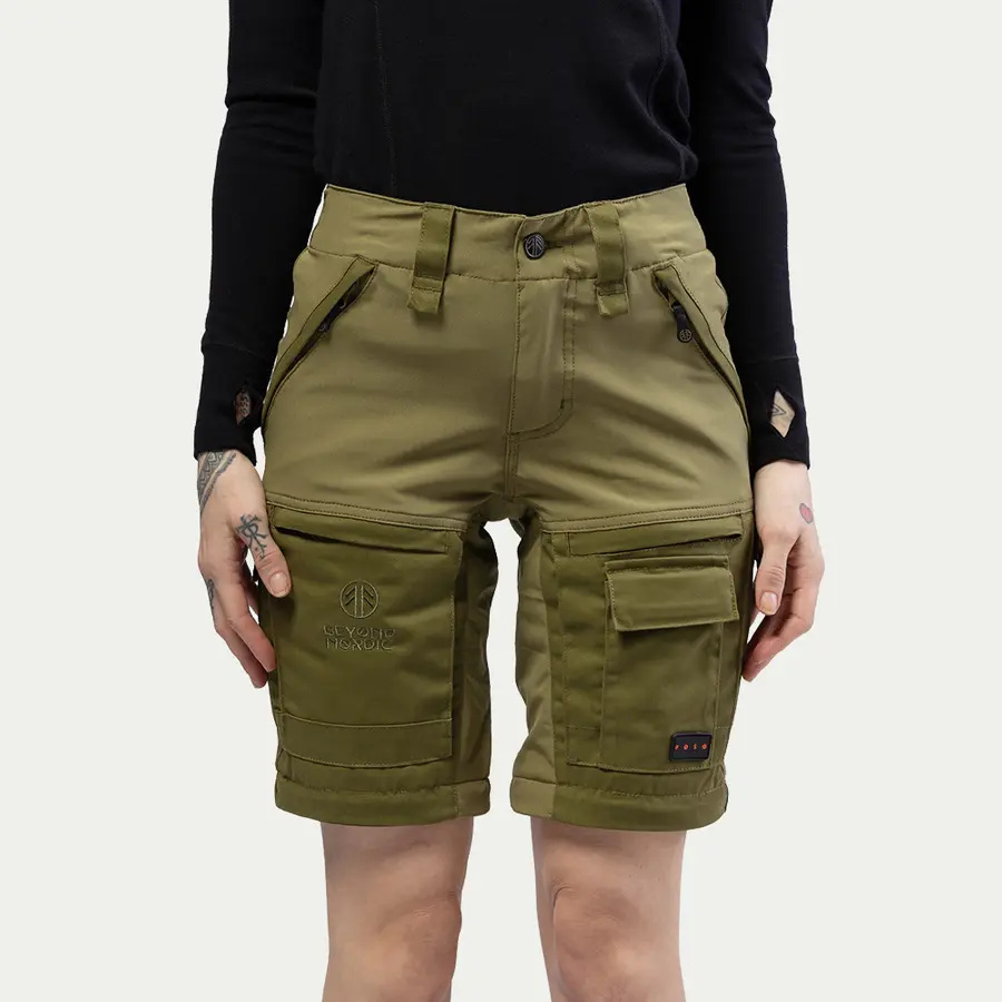 detail Beyond Nordic Zip-Off zelené dámské outdoor kalhoty 2v1 Teflon EcoElite®